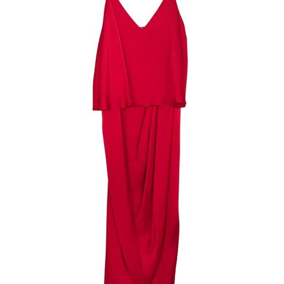Tulip Hem Red Silky Dress - Size L - Never been used - Picture 4 of 4